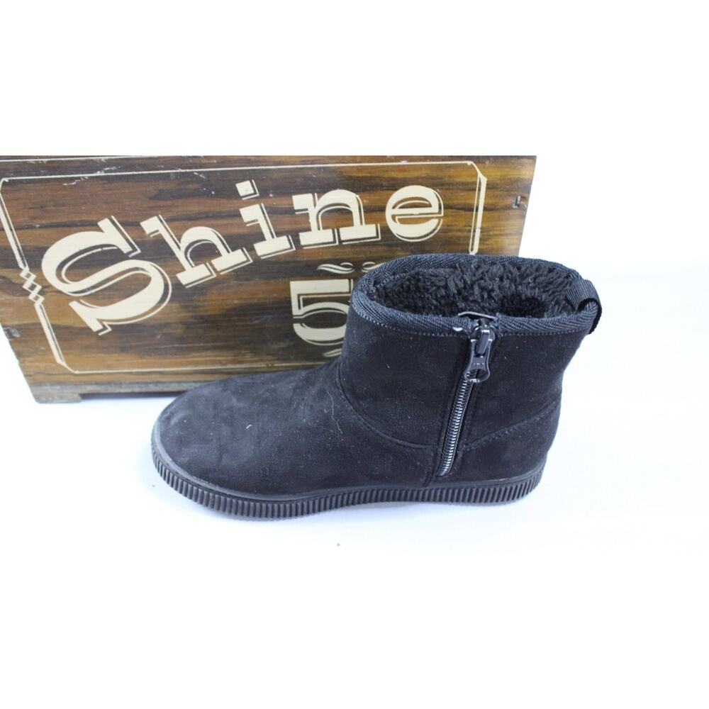 Cat & Jack F16751028 Girls Size 12 Black Lined Ankle Boots Non-Slip - Picture 3 of 9